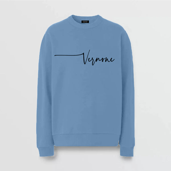 Embroidered ‘signature’ Sweatshirt / Maya Blue