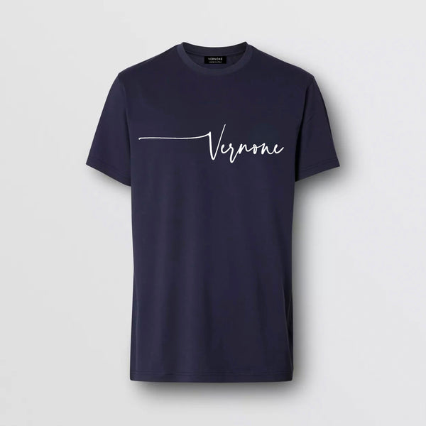 Graphic ‘signature’ T-shirt / Navy Blue
